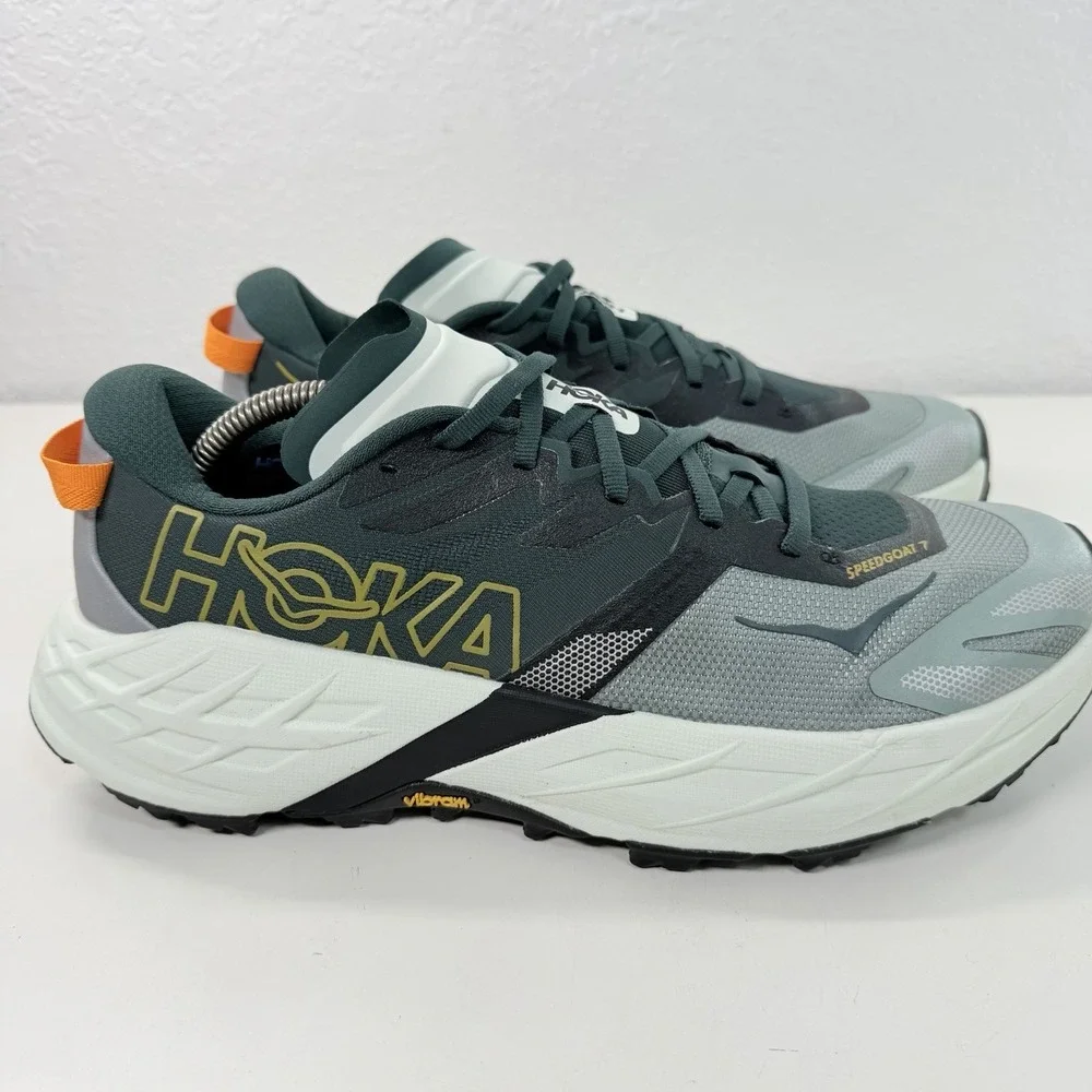 HOKA ONE ONE Speedgoat 7 Men Size 10.5 D Bay Leaf Sea Grass Trail Running Shoes